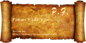 Pakan Flóris névjegykártya